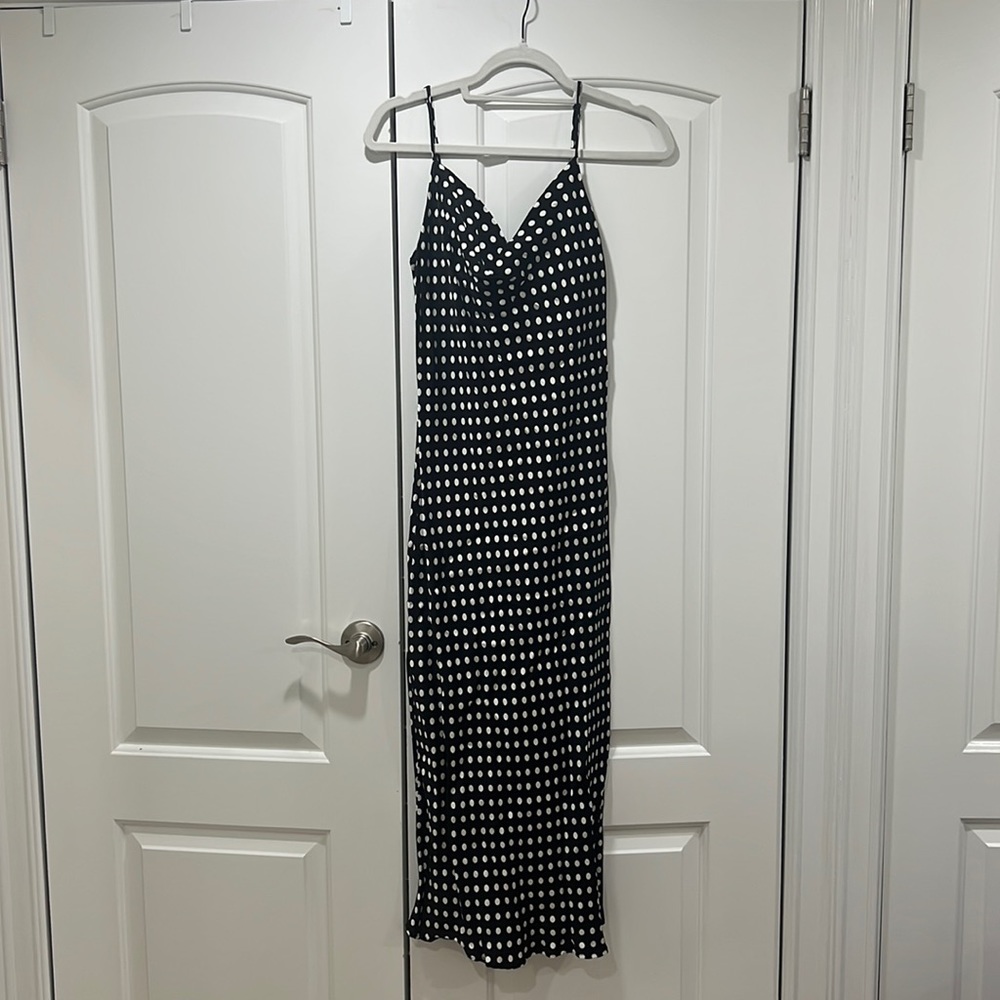 Zara satin polkadot dress